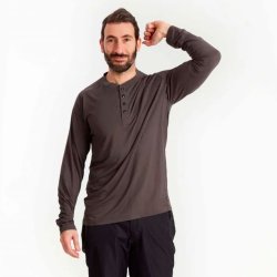 T-shirt langærmet herre grå bambus | Cory Tuxer