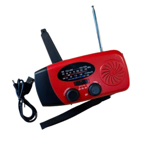 Ndradio hndsving batteri-indikator solcelle powerbank USB AM/FM