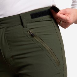 Outdoor damebukser. Lette og med str�k. M�rk oliven | Evie Reco Tuxer