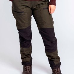 Outdoor bukser dame mosgrnne/sorte | Caribou Pinewood