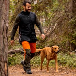 Outdoor bukser herre orange / mosgrnne hjt vandsjletryk | Abisko/Brenton Pinewood