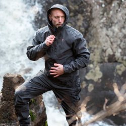 Outdoor jakke herre gr vind-og vandtt ndbar | Abisko Telluz Pinewood