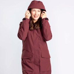 Regnfrakke dame earth plum | Rain Parka Pinewood