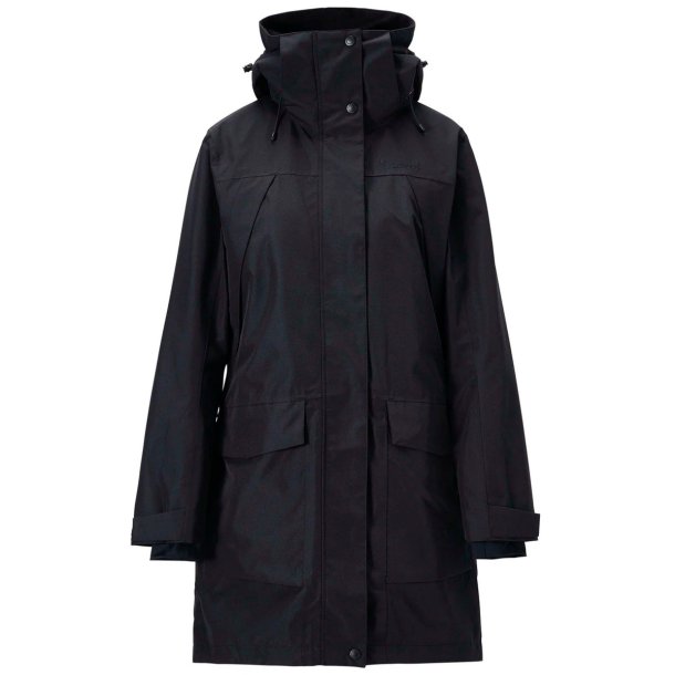 Regnfrakke dame sort | Rain Parka Pinewood