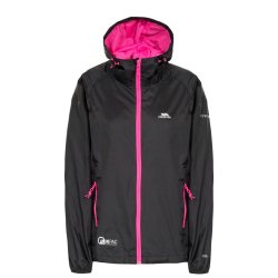 Outdoor regnjakke dame sort i pose | Qikpac Trespass