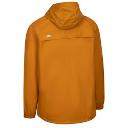 Outdoor regnjakke unisex - gul-orange med gr lynls. I pose | Qikpac Trespass