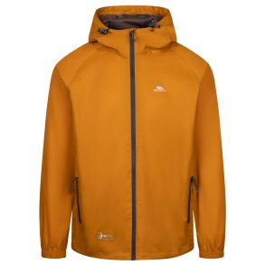 Outdoor regnjakke unisex - gul-orange med gr� lynl�s. I pose | Qikpac Trespass