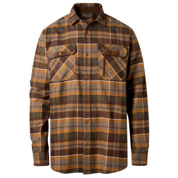 Outdoor skjorte herre m�rkebrun / m�rk sandsten | Prestwick Exclusive Pinewood