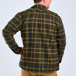 Outdoor skjorte. Over shirt med teddy-for til mnd og kvinder. Grn/bronze | Pile Pinewood