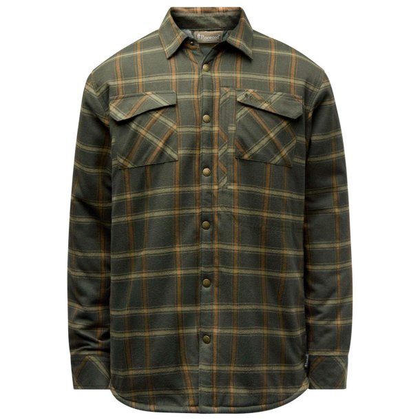 Outdoor skjorte. Over shirt med teddy-for til mnd og kvinder. Grn/bronze | Pile Pinewood