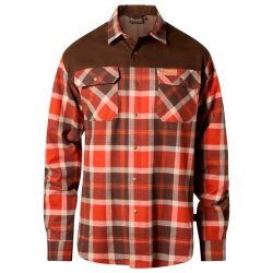 Outdoor skjorte herre orange / m�rk brun, vind og vandt�t | Douglas Pinewood