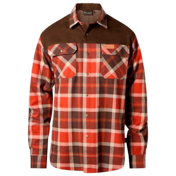 Outdoor skjorte herre orange / m�rk brun, vind og vandt�t | Douglas Pinewood