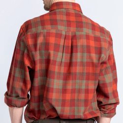 Flannel skjorte herre terracotta/grn | Hrjedalen Pinewood