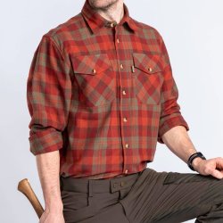 Flannel skjorte herre terracotta/grn | Hrjedalen Pinewood