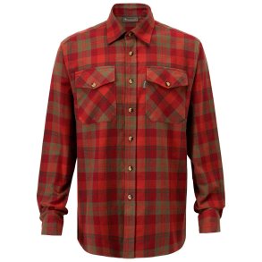 Flannel skjorte herre terracotta/grn | Hrjedalen Pinewood