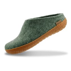 Futsko t�fler lys mosgr�n uld gummis�l | Glerups