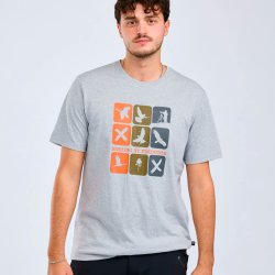 Herre t-shirt fuglemotiv - lys gr�. Recycled bomuld | Birding Pinewood